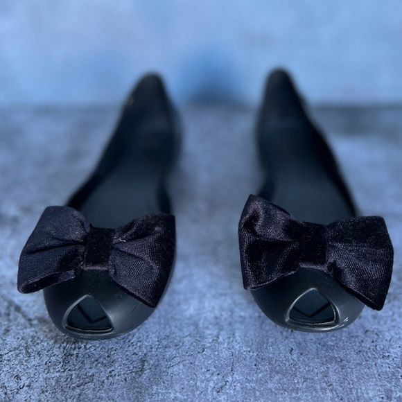 Melissa Black Flats with Bow - Picture 4 of 10